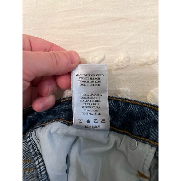 Kancan Women's Super High Rise Frayed Distressed Boyfriend Jeans Size 24 - Picture 8 of 9